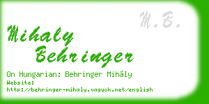 mihaly behringer business card